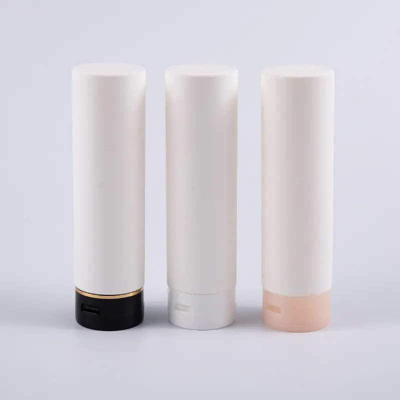 Biela Soft Touch okrúhla invertovaná 180 ml PE fľaštička na čistenie vlasového kondicionéru s odklápacím vrchným uzáverom