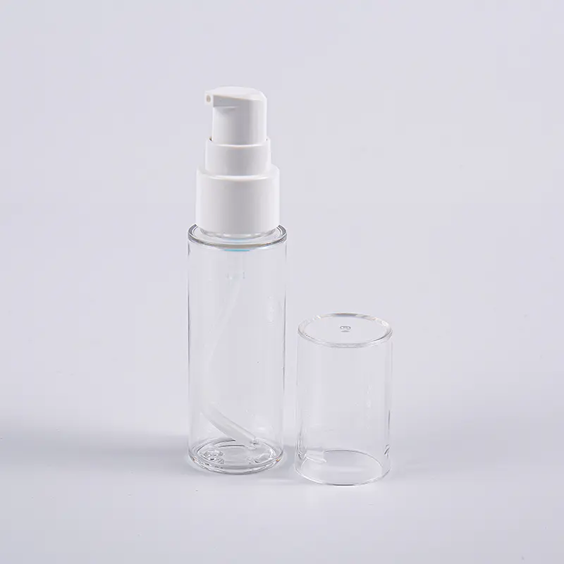 Rôzne farby okrúhleho tvaru 30 ml PETG fľaštička na mlieko s pumpičkou na cestovanie Rôzne farby okrúhleho tvaru 30 ml PETG fľaštička na mlieko s pumpičkou na cestovanie