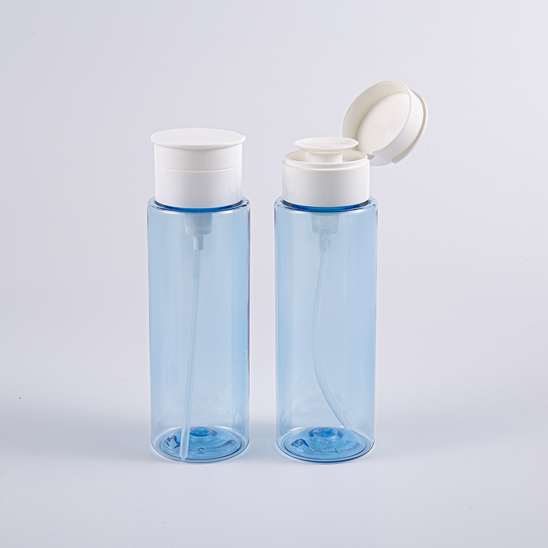 200 ml priehľadné modré fľaše na odstraňovanie make-upu